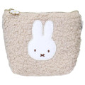 Japan Miffy Boat-shaped Pouch - Miffy : Boa Face Fluffy Beige - 1