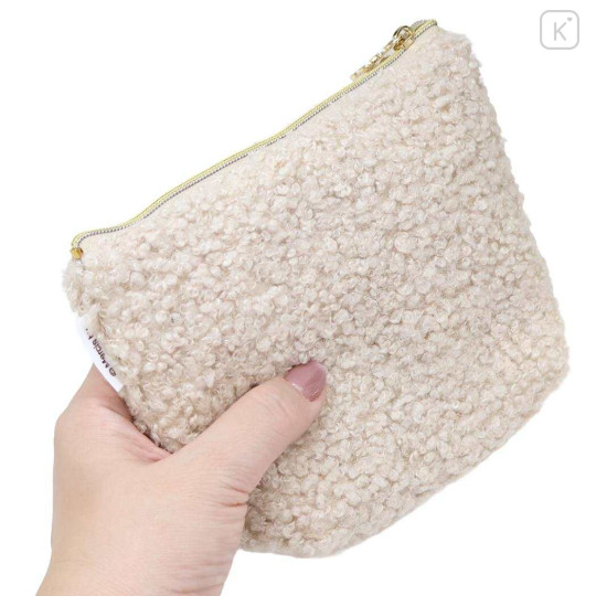 Japan Miffy Boat-shaped Pouch - Miffy : Boa Face Fluffy Beige - 2