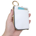 Japan Miffy Pass Case Card Holder & Coin Case - Miffy : Face White with Carabiner - 2