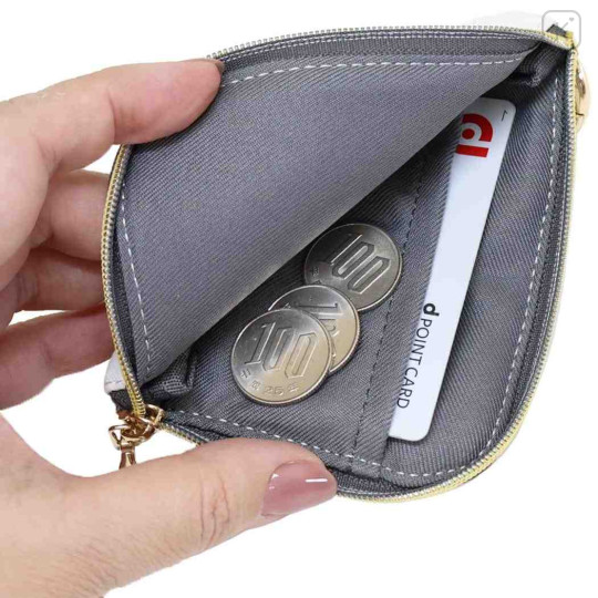 Japan Miffy Pass Case Card Holder & Coin Case - Miffy : Face White with Carabiner - 3