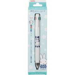 Japan Miffy bLen 4+S Multi Ballpoint Pen & Mechanical Pencil - Miffy : Flower White Navy