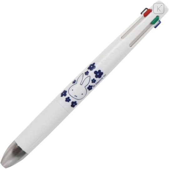 Japan Miffy bLen 4+S Multi Ballpoint Pen & Mechanical Pencil - Miffy : Flower White Navy - 2