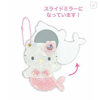 Japan Sanrio Shell Mirror Keychain - Hello Kitty : Mermaid Pink - 2