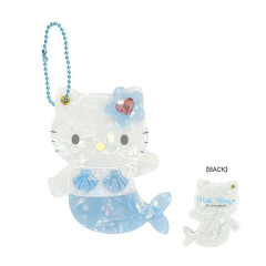 Japan Sanrio Shell Mirror Keychain - Hello Kitty : Mermaid Blue