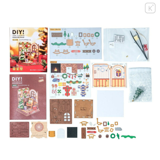 Japan DIY Miniature House Set - Christmas Room Palm-sized Model Rolife - 4