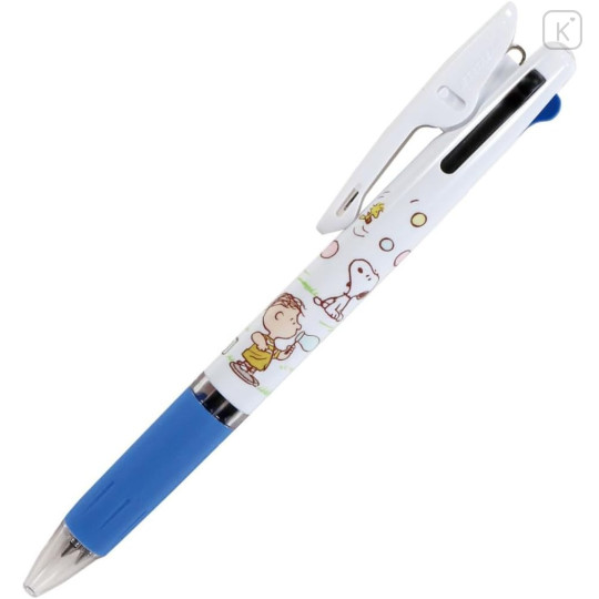 Japan Peanuts Jetstream 3 Color Multi Ballpoint Pen - Snoopy : Soap Bubble Blue - 1