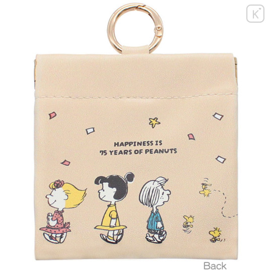 Japan Peanuts Spring-Mouth Pouch with Carabiner - Snoopy & Woodstock : 75th Anniversary Happiness - 2