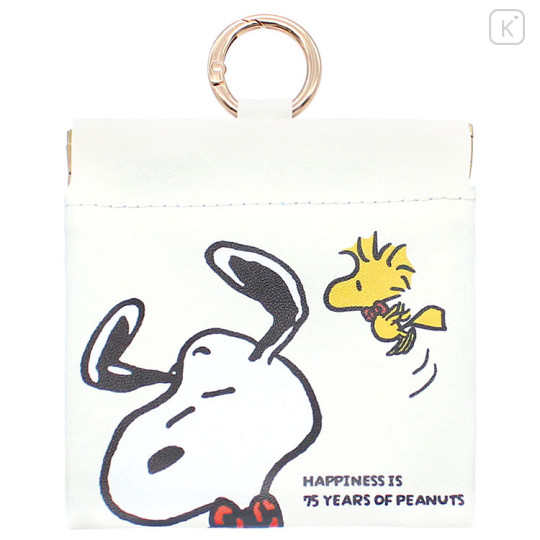 Japan Peanuts Spring-Mouth Pouch with Carabiner - Snoopy & Woodstock : 75th Anniversary Dance - 1