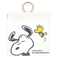 Japan Peanuts Mini Squeeze Pinch Pouch with Carabiner - Snoopy & Woodstock : 75th Anniversary Dance