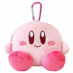 Japan Kirby Mini Plush Pouch with Carabiner - Kirby : Sitting