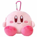Japan Kirby Mini Plush Pouch with Carabiner - Kirby : Sitting - 1