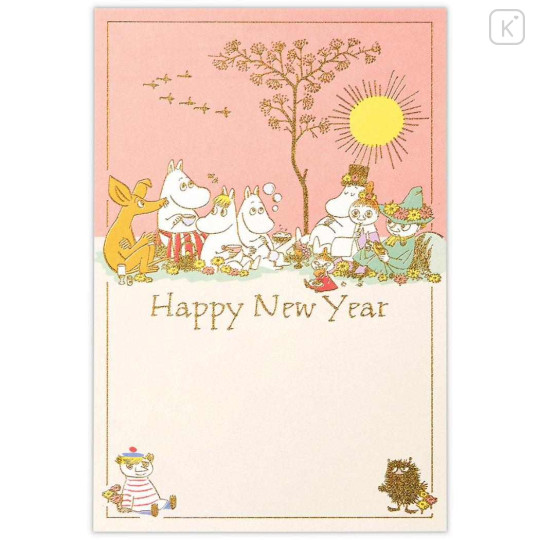 Japan Moomin Postcard Set - Happy New Year Pink - 1
