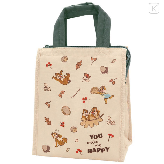 Japan Disney Insulated Cooler Lunch Bag - Chip & Dale : You Make Me Happy - 1