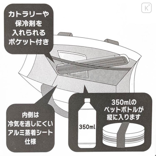 Japan Moomin Insulated Cooler Lunch Bag - Hattifatteners : Grey - 4