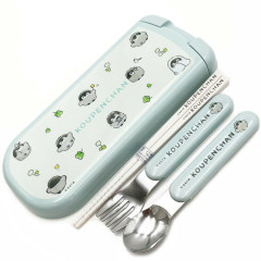 Japan Koupen Chan Bento Lunch Cutlery Set Spoon Fork Chopstick - Happy Garden