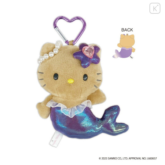 Japan Sanrio Mascot Holder - Hello Kitty : Mermaid Tan Purple - 1