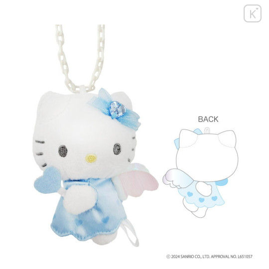 Japan Sanrio 90s Plush Necklace - Hello Kitty : Angel Blue - 1