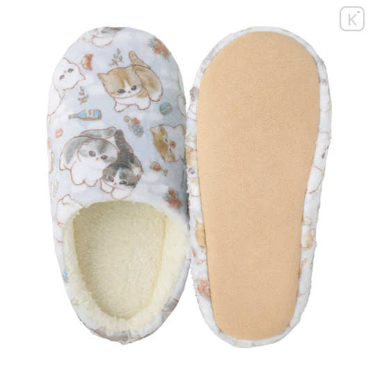 Japan Mofusand Warm Large Slippers - Paris Cat Light Blue - 3