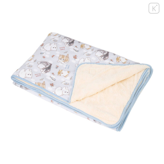 Japan Mofusand Warm Large Blanket - Paris Cat Light Blue - 3