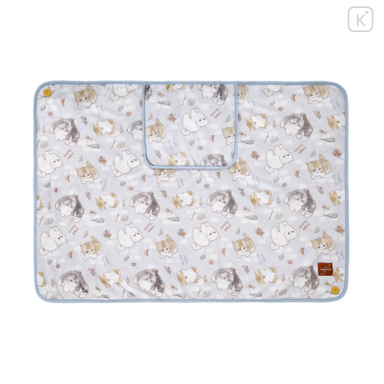 Japan Mofusand 3way Warm Blanket - Paris Cat Light Blue - 1