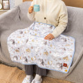 Japan Mofusand 3way Warm Blanket - Paris Cat Light Blue - 2