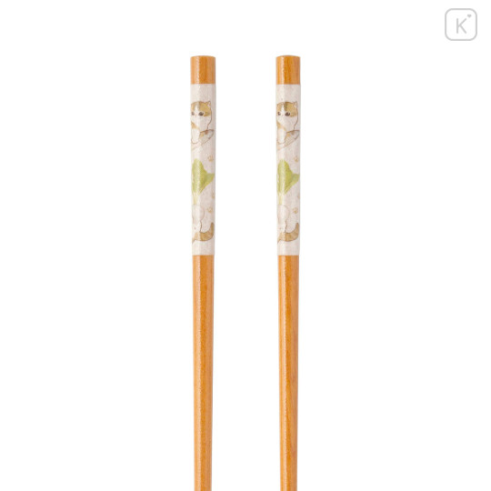 Japan Mofusand Natural Wood Chopsticks 21cm - Vegetable Cat - 3