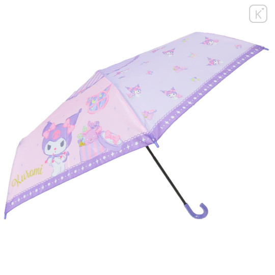Japan Sanrio Folding Umbrella - Kuromi : Baku Dessert Purple - 3