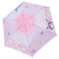 Japan Sanrio Folding Umbrella - Kuromi & My Melody : Cat Performance Purple Pink - 2