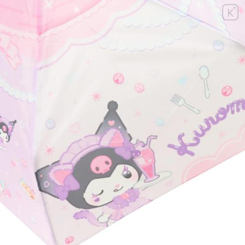 Japan Sanrio Folding Umbrella - Kuromi & My Melody : Cat Performance Purple Pink - 4