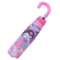 Japan Sanrio Folding Umbrella - Kuromi & My Melody : Cat Performance Purple Pink - 6