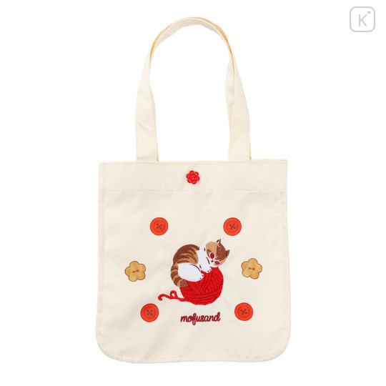 Japan Mofusand Lunch Tote Bag - Cat Yarn Ball Ivory - 1