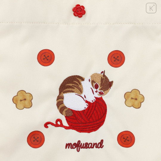 Japan Mofusand Lunch Tote Bag - Cat Yarn Ball Ivory - 3