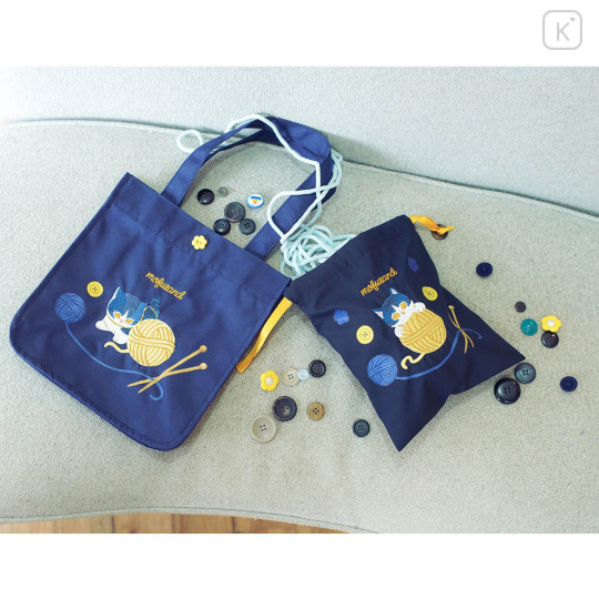 Japan Mofusand Lunch Tote Bag - Cat Yarn Ball Navy - 2
