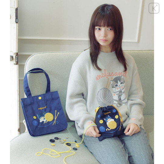 Japan Mofusand Lunch Tote Bag - Cat Yarn Ball Navy - 3
