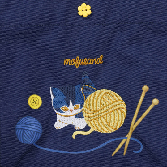 Japan Mofusand Lunch Tote Bag - Cat Yarn Ball Navy - 4