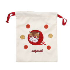Japan Mofusand Drawstring Bag - Cat Yarn Ball Ivory