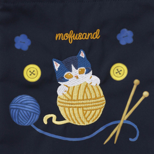 Japan Mofusand Drawstring Bag - Cat Yarn Ball Navy - 4