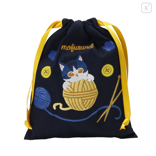 Japan Mofusand Drawstring Bag - Cat Yarn Ball Navy - 7