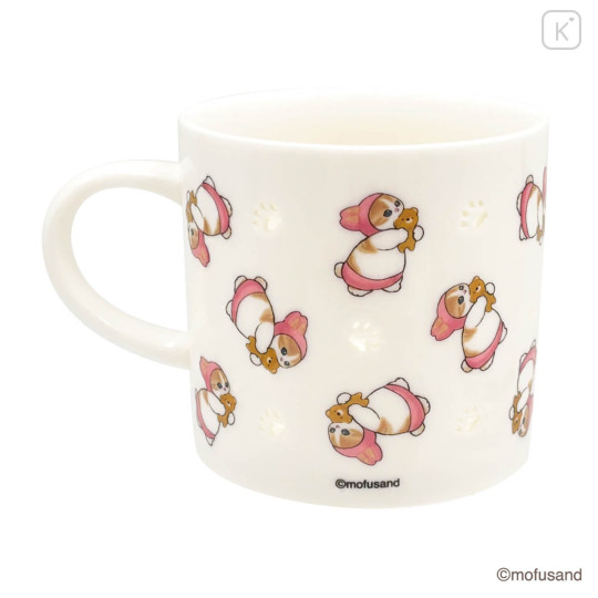 Japan Mofusand Porcelain Mug - Rabbit Cat Openwork Hotarude Light Shine - 4