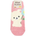 Japan San-X Fluffy Socks - Korilakkuma : Basic Rilakkuma Flower Pink - 1