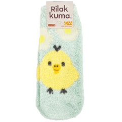 Japan San-X Fluffy Socks - Kiiroitori : Basic Rilakkuma Flower Mint