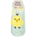 Japan San-X Fluffy Socks - Kiiroitori : Basic Rilakkuma Flower Mint - 1