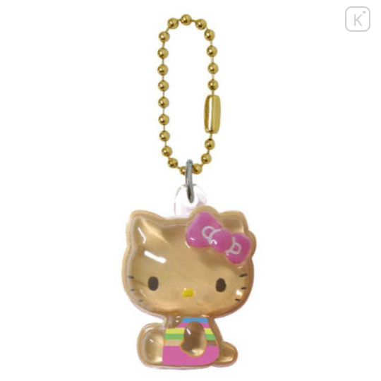 Japan Sanrio Acrylic Keychain - Hello Kitty : Tan Pink Plump 3D - 1