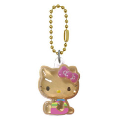 Japan Sanrio Acrylic Keychain - Hello Kitty : Tan Pink Plump 3D