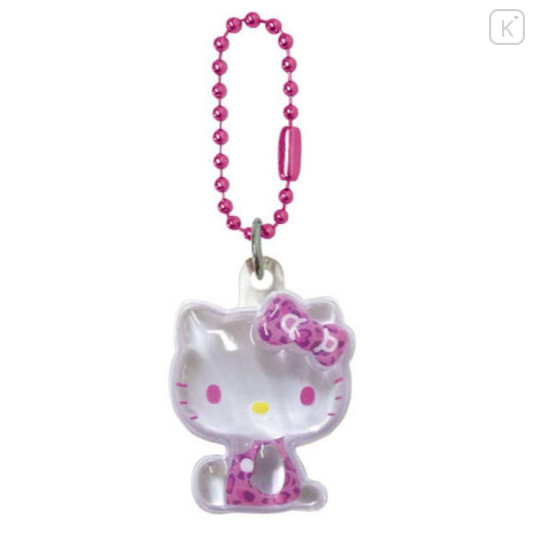 Japan Sanrio Acrylic Keychain - Hello Kitty : Leopard Pink Plump 3D - 1