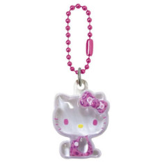Japan Sanrio Acrylic Keychain - Hello Kitty : Leopard Pink Plump 3D