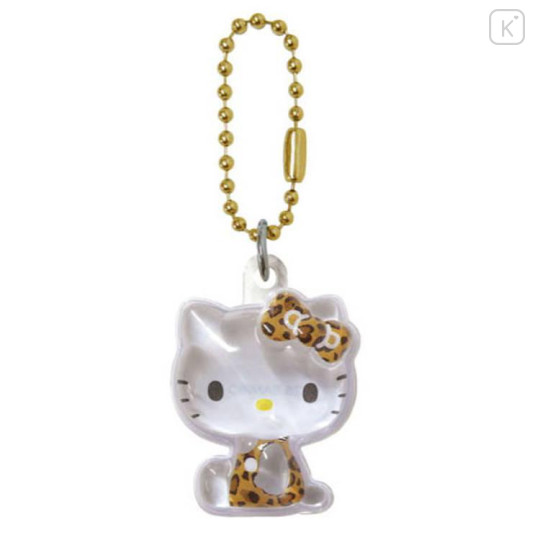Japan Sanrio Acrylic Keychain - Hello Kitty : Leopard Plump 3D - 1