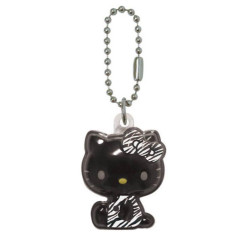 Japan Sanrio Acrylic Keychain - Hello Kitty : Black Zebra Plump 3D