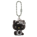 Japan Sanrio Acrylic Keychain - Hello Kitty : Black Zebra Plump 3D - 1