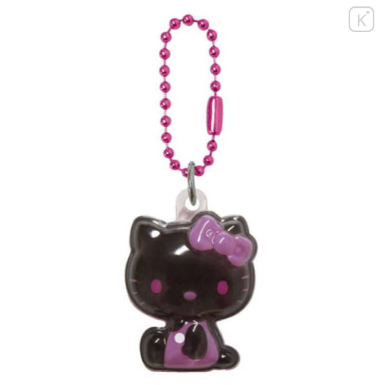 Japan Sanrio Acrylic Keychain - Hello Kitty : Black Pink Plump 3D - 1
